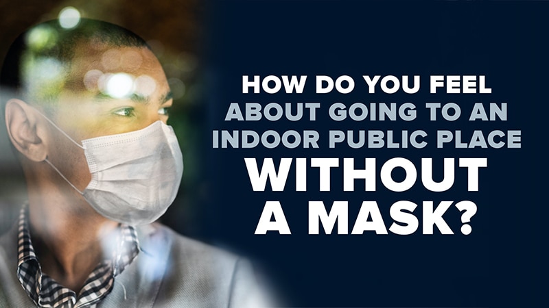 With the current vaccination rate and mask guidelines, how do you feel about going to an indoor public place without a mask?
